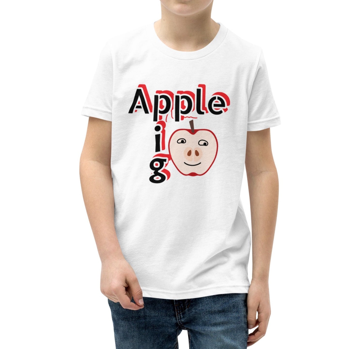 Apple Pig T-Shirt - Soft and Lightweight Tee for Kids at Dhalfashionistt