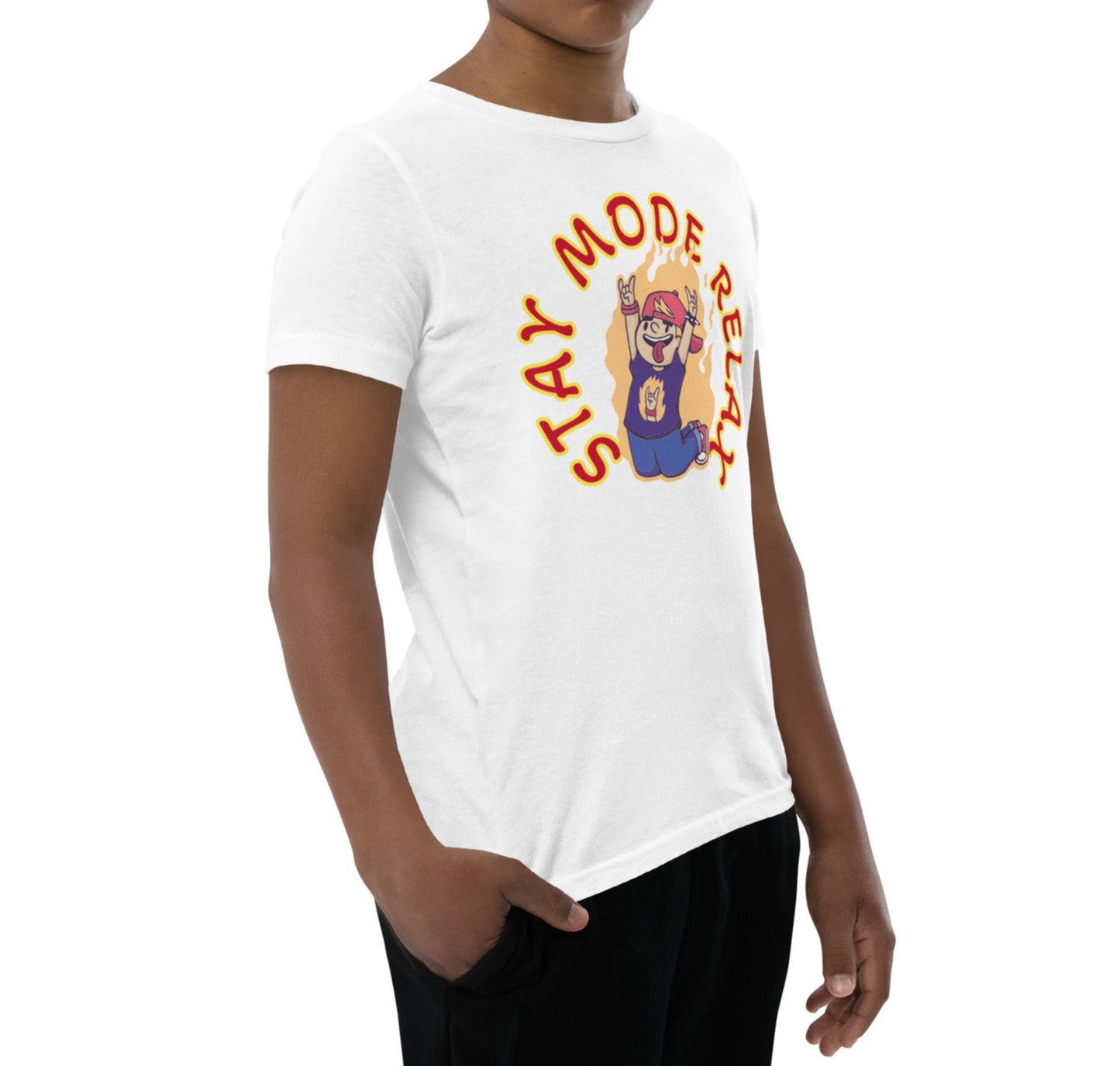 Stay mode Relax Youth Short SleeveT-Shirt Stay mode Relax at Dhalfashionistt