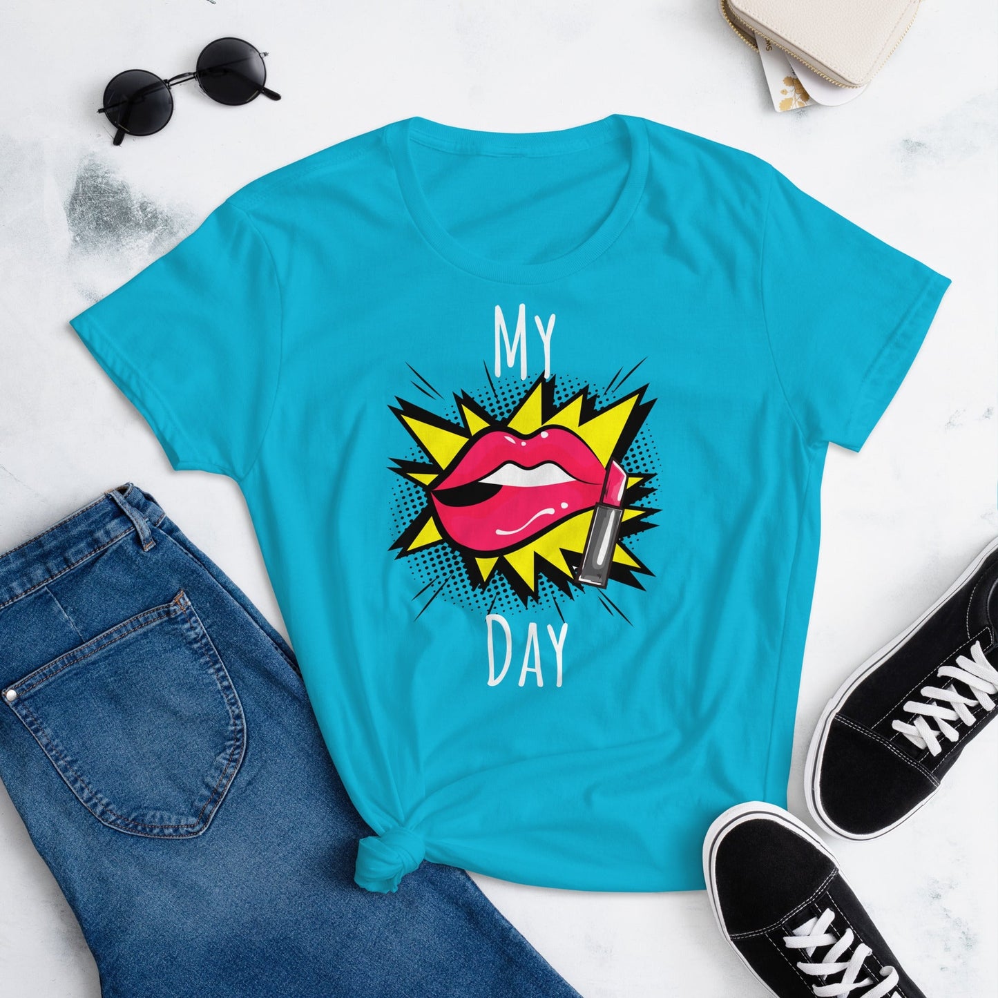 Dhalfashionistt Graphic Tee Shirt | Creativity Shirt | Gift for Her | Pop Art Oversize - Dhalfashionistt Art Lovers Shirt Art Quotes Shirt Big Mouth Shirt Combed Ringspun Cotton Comfort Colors Shirt Creativity Shirt Gift Art Shirt Gift Birthday Gift for Her Graphic Tee Shirt Kissing Lips Design My Day Shirt Pop Art Shirt Women's Clothing Free Text