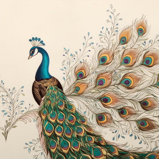 Amazing Peacock Art Work Colorful Wall Mural | Elegant Design Wallpaper - Dhalfashionistt