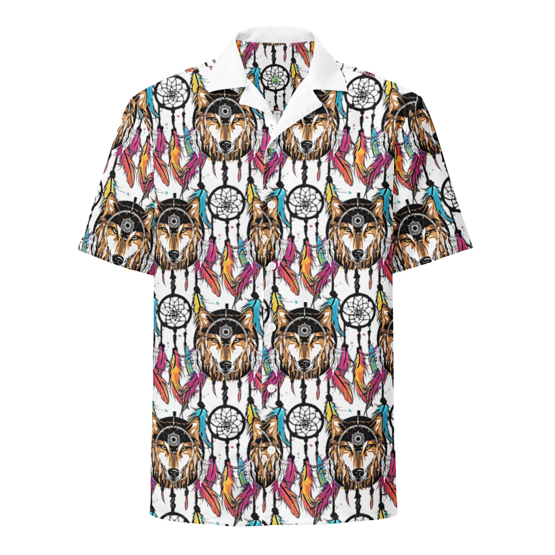 Amazing Wolf Dream Catcher Unisex Button Shirt | Fashion Feathers | Oversized - Dhalfashionistt