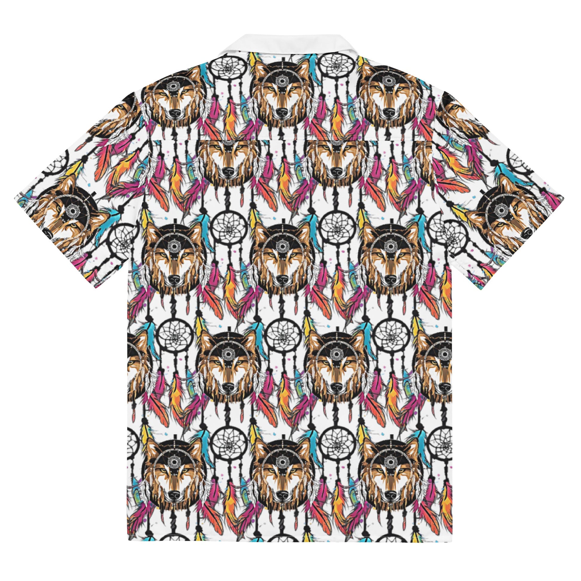 Amazing Wolf Dream Catcher Unisex Button Shirt | Fashion Feathers | Oversized - Dhalfashionistt