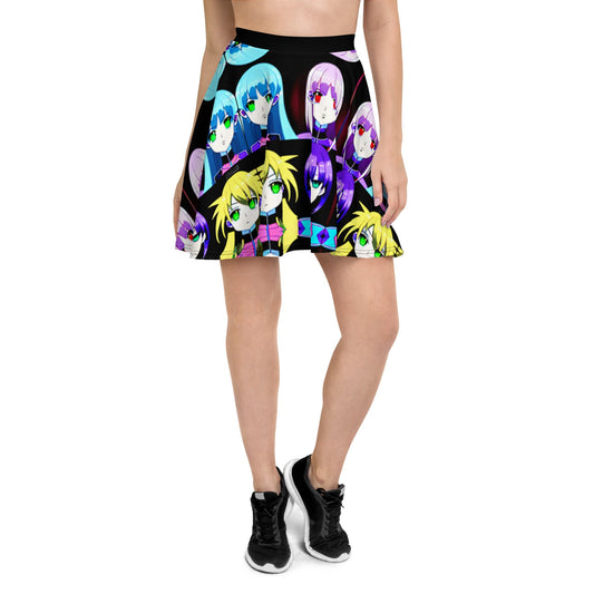 Art Anime Manga Skater Skirt | Comfort Colors | Art Lovers Manga | Gift for Her - Dhalfashionistt