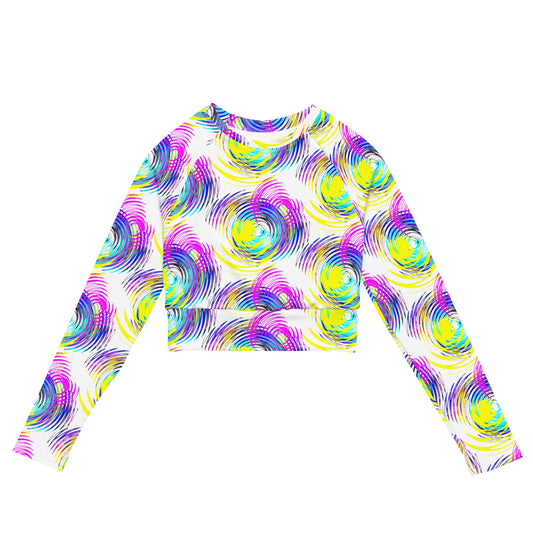 Artistic Fashion Long-Sleeve Crop Top | Artsy Clothing | Fashionable Prints - Dhalfashionistt