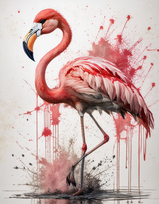 Artistic Flamingo Watercolor Wall Mural | Home & Office Decor Wallpaper - Dhalfashionistt