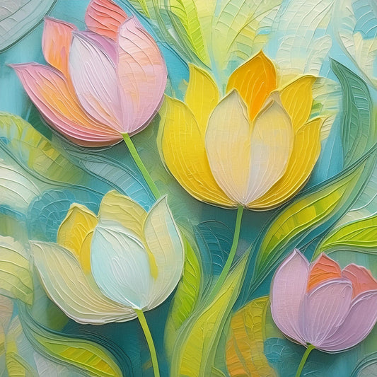 Artistic Tulip Colorful Wall Mural | Home & Office Decor Wallpaper - Dhalfashionistt