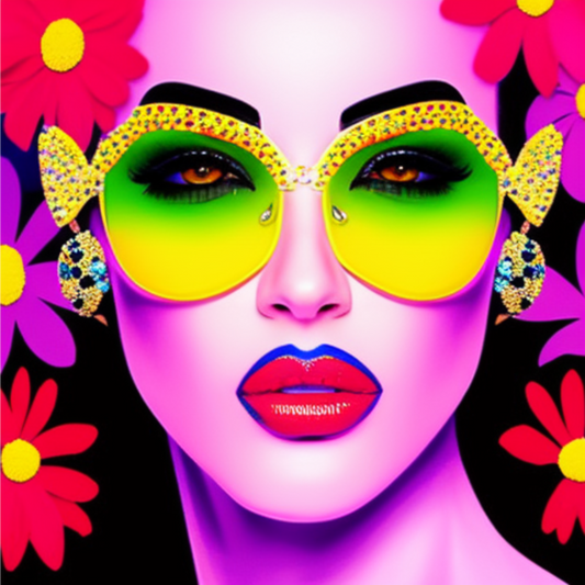 Beautiful Face With Glasses: Juicy Shades Art Posters - Canvas for Modern Home Decor | Wall Art Prints - Dhalfashionistt