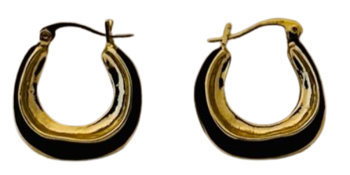 Black Painted Hoop Earrings | Versatile Fashion Earrings - Dhalfashionistt