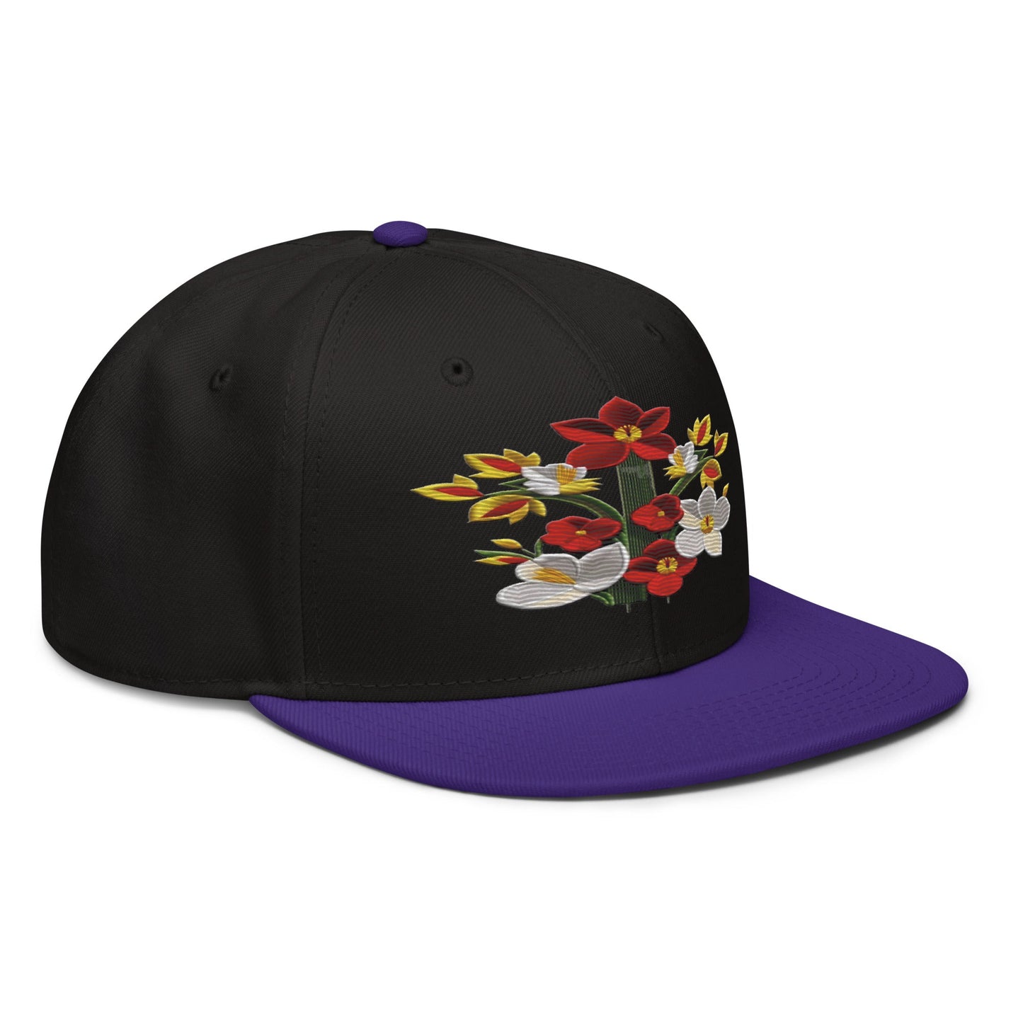 Blossom in Style: Realistic Flower Altarpiece Snapback Hat for Floral Fashionistas - Dhalfashionistt