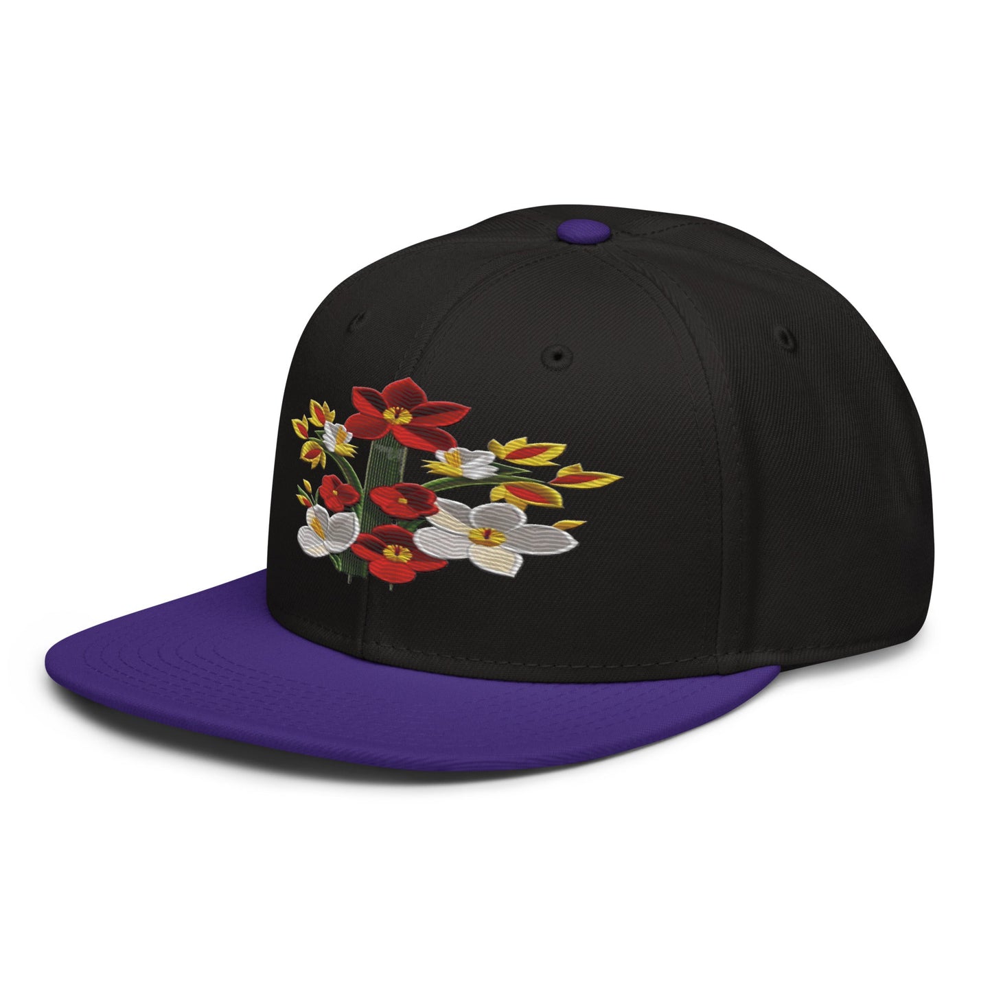 Blossom in Style: Realistic Flower Altarpiece Snapback Hat for Floral Fashionistas - Dhalfashionistt