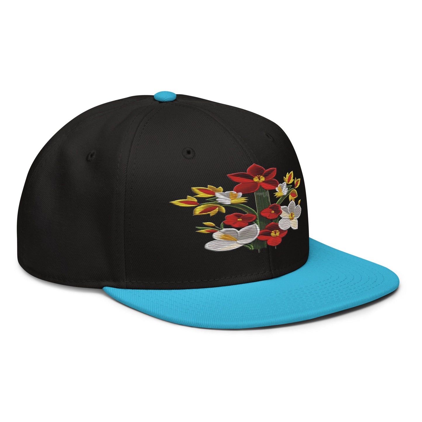 Blossom in Style: Realistic Flower Altarpiece Snapback Hat for Floral Fashionistas - Dhalfashionistt