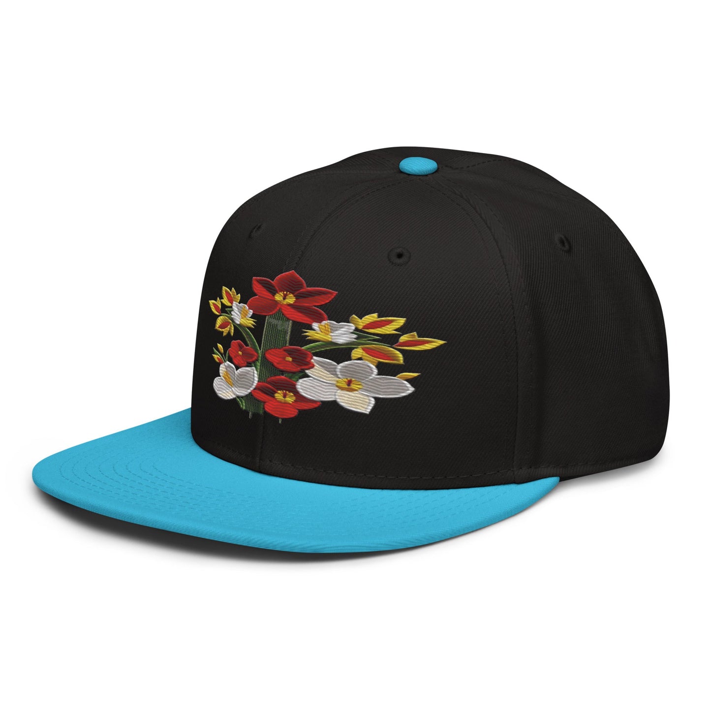 Blossom in Style: Realistic Flower Altarpiece Snapback Hat for Floral Fashionistas - Dhalfashionistt