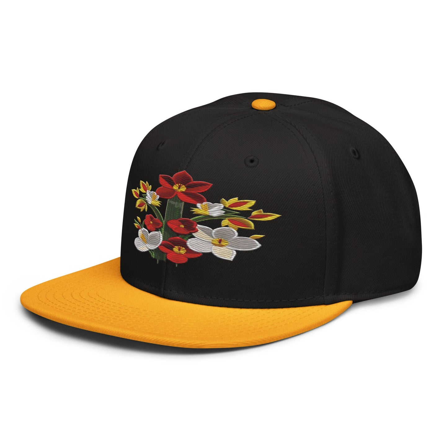 Blossom in Style: Realistic Flower Altarpiece Snapback Hat for Floral Fashionistas - Dhalfashionistt