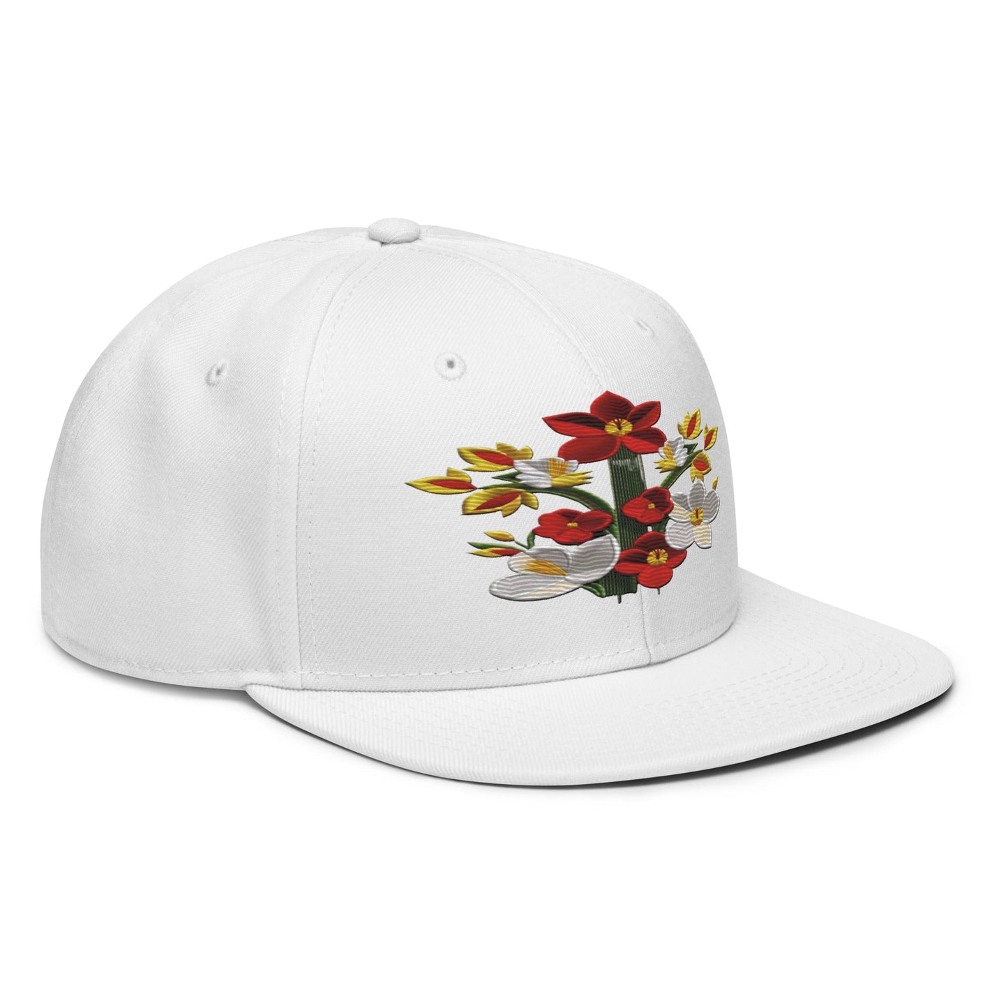 Blossom in Style: Realistic Flower Altarpiece Snapback Hat for Floral Fashionistas - Dhalfashionistt