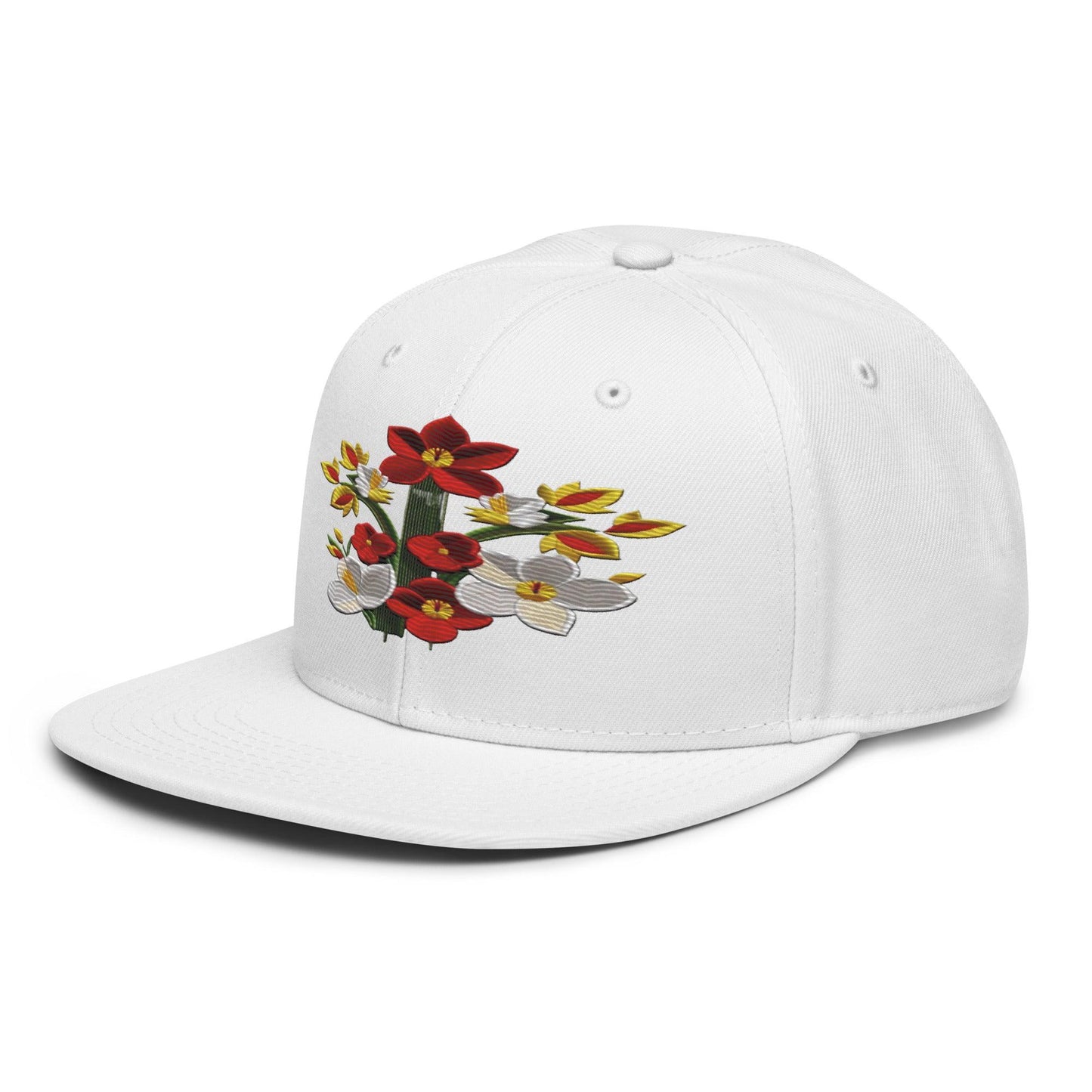 Blossom in Style: Realistic Flower Altarpiece Snapback Hat for Floral Fashionistas - Dhalfashionistt