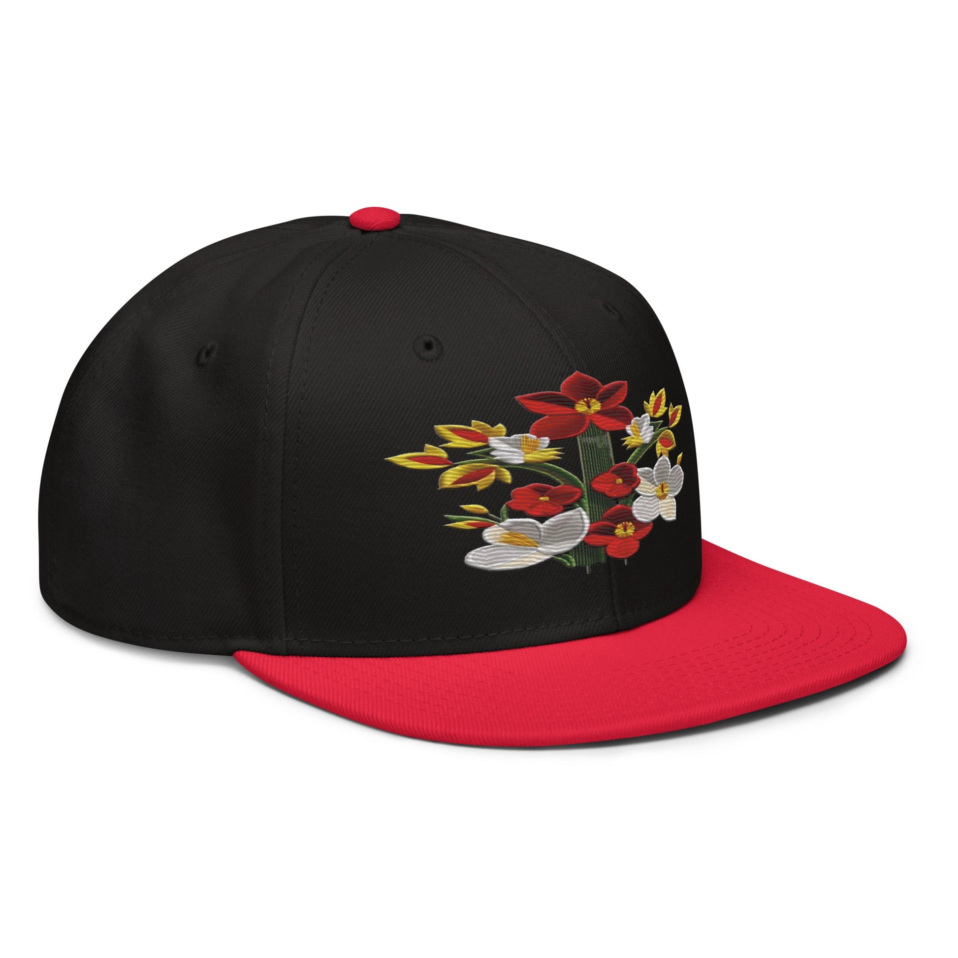 Blossom in Style: Realistic Flower Altarpiece Snapback Hat for Floral Fashionistas - Dhalfashionistt