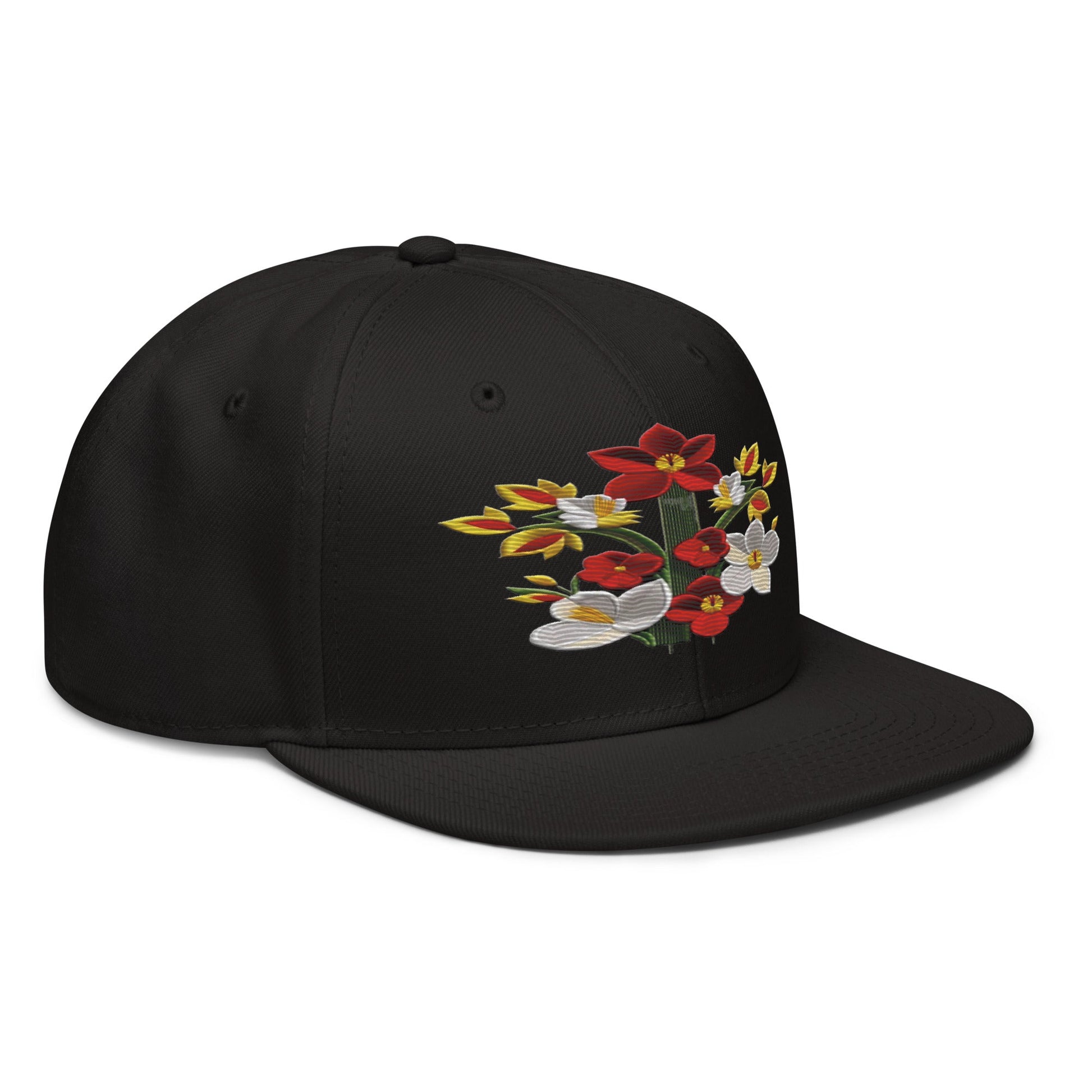 Blossom in Style: Realistic Flower Altarpiece Snapback Hat for Floral Fashionistas - Dhalfashionistt