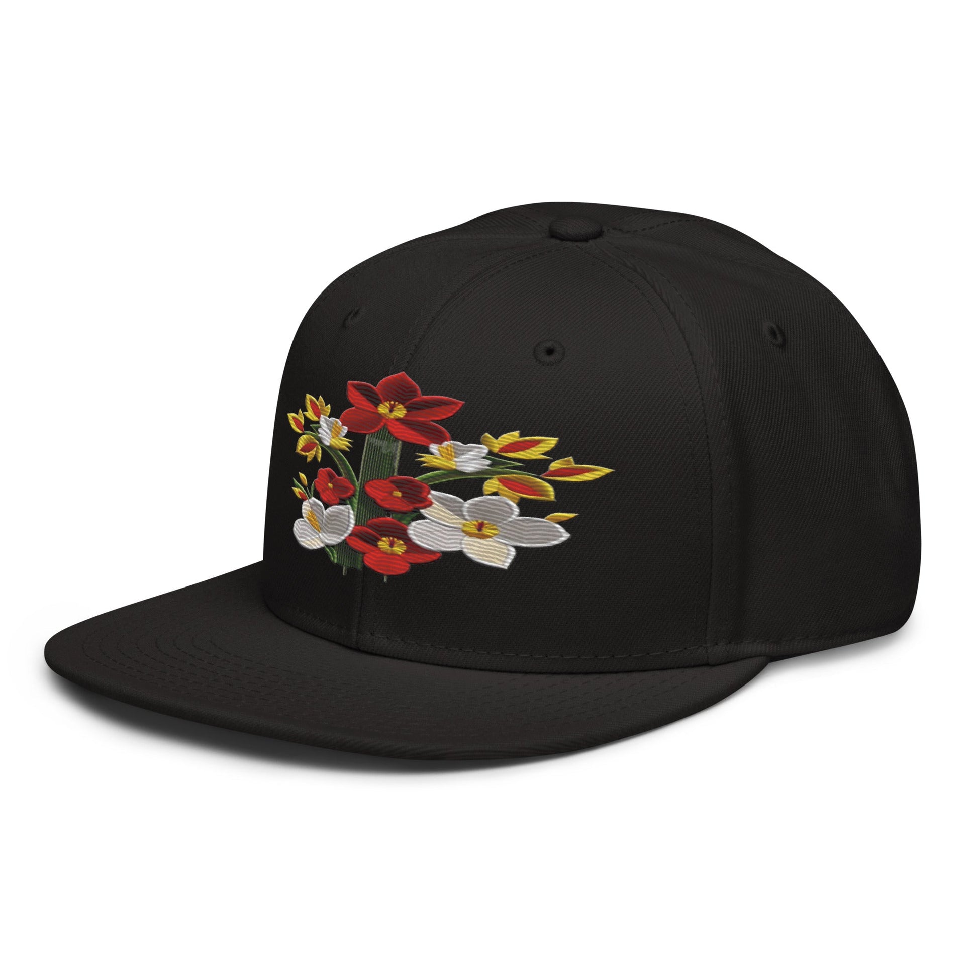 Blossom in Style: Realistic Flower Altarpiece Snapback Hat for Floral Fashionistas - Dhalfashionistt