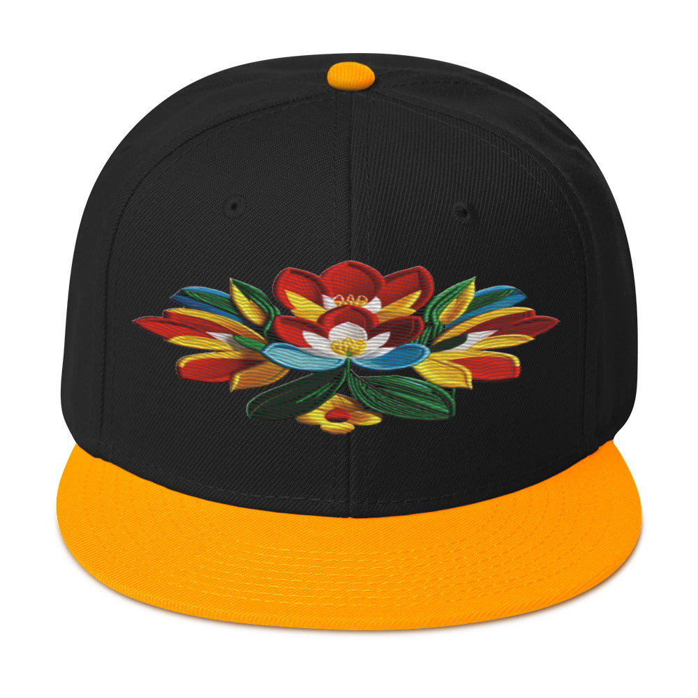 Captivating Realistic Flower Altarpiece Snapback Hat: Elevate Your Style - Dhalfashionistt