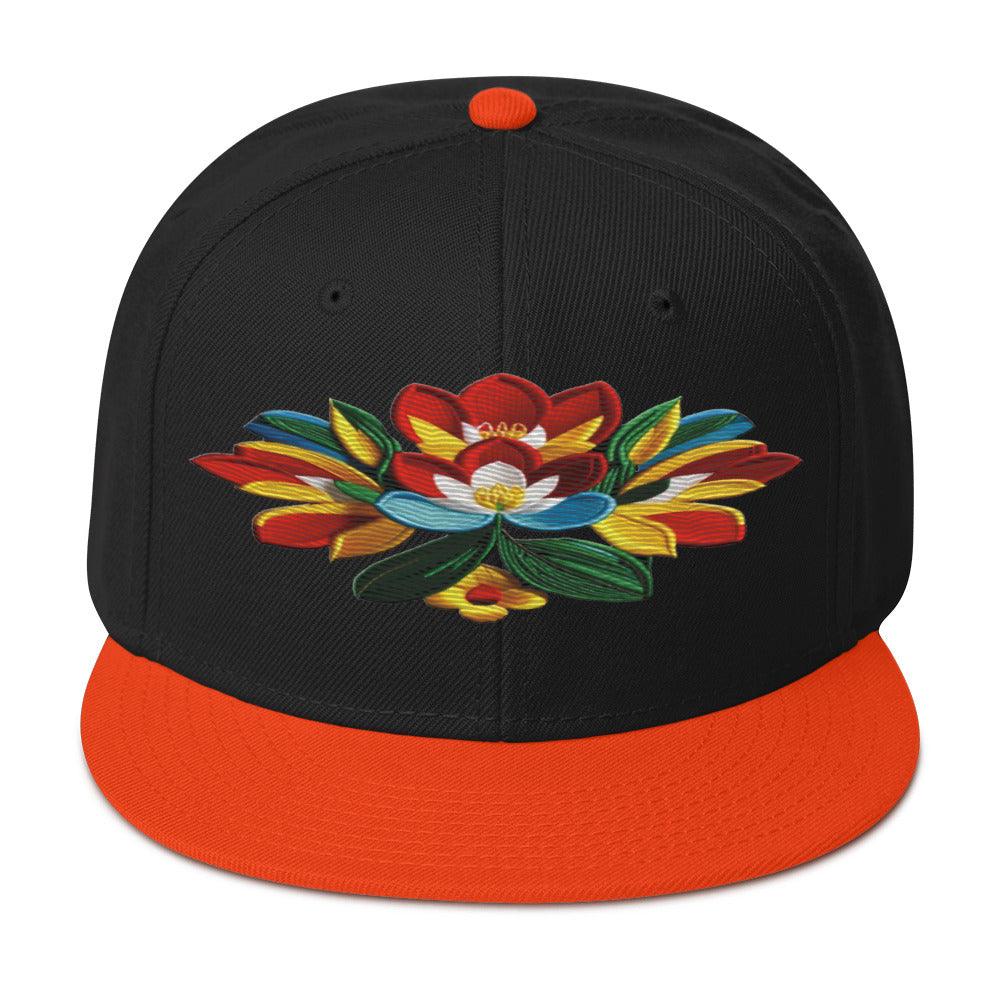 Captivating Realistic Flower Altarpiece Snapback Hat: Elevate Your Style - Dhalfashionistt