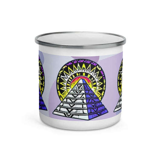 Colorful Camp Mug with Aztec Sun Pyramid Design for Nature Lovers - Dhalfashionistt