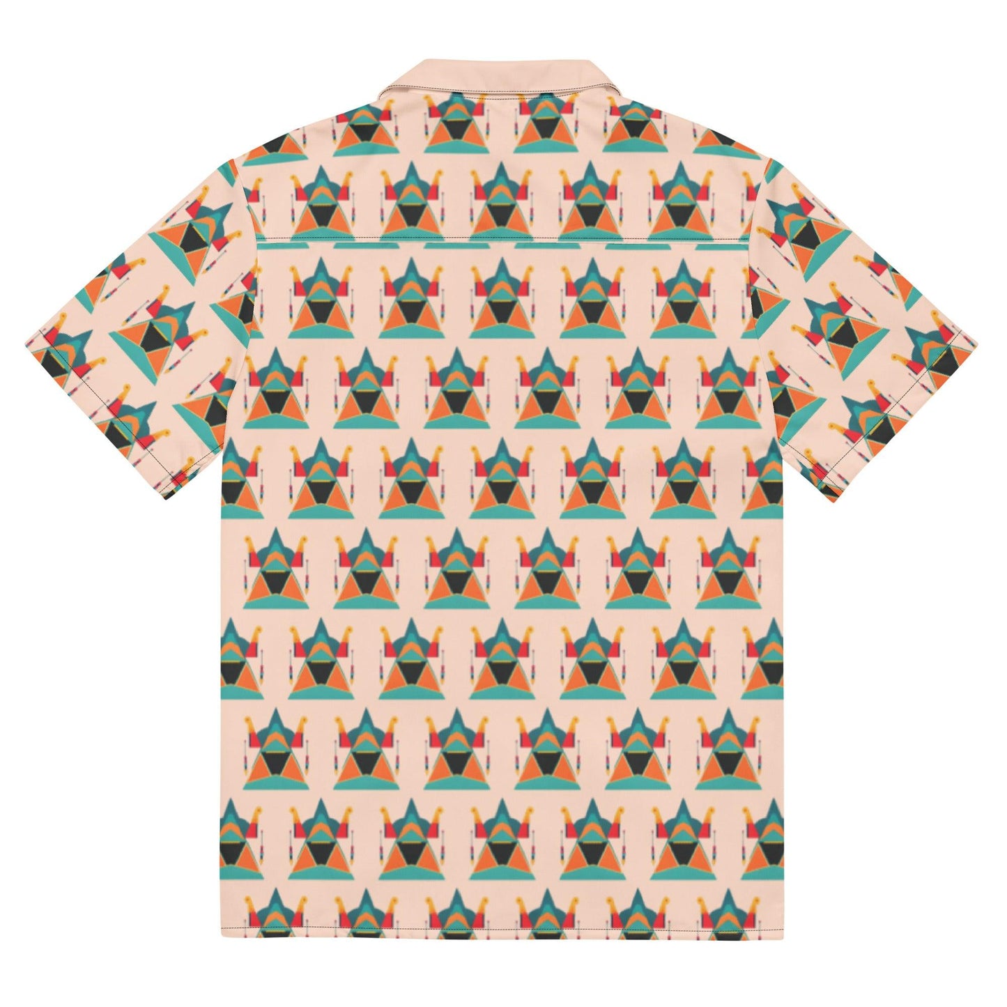 Colorful Modern Aztec Sun Pyramid Unisex Button Shirt | Unique Design - Dhalfashionistt