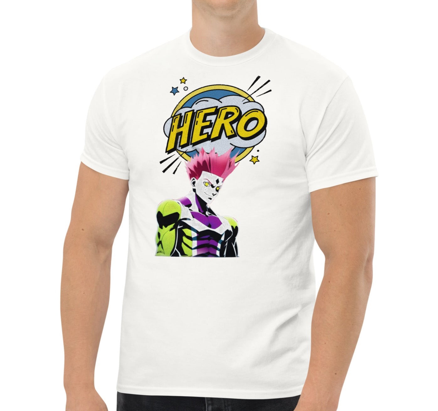 Dhalfashionistt Comic Art Guardian Heroes Tee| Gift for Him Superhero Shirt Action Hero Art Comic Lovers Art Lovers Comic Art Comic Characters Comic Design Comic Quotes Gift for Him Great Hero Guardian Heroes Hero Academy Hero Quotes Men's Classic Tee My Hero Academia oversized shirt Streetwear Fashion Superhero Free Text