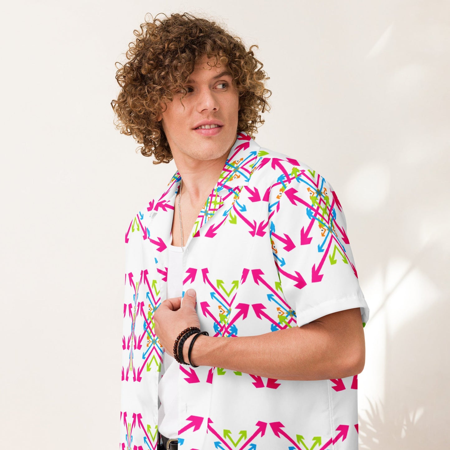 Contemporary Arrows of Various Shapes Unisex Button Shirt - Dhalfashionistt