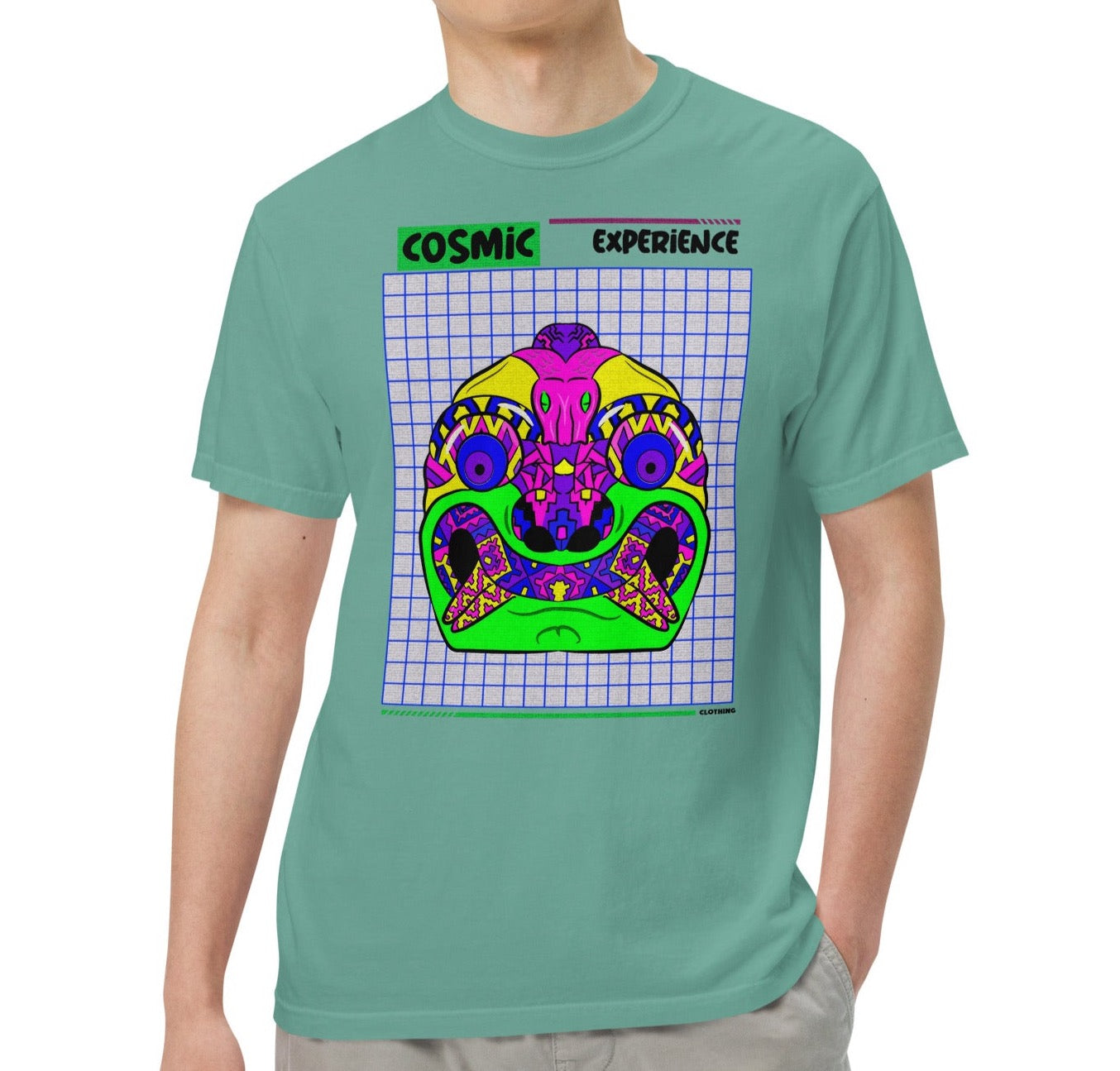 Dhalfashionistt Cosmic Experience Graphic Tee | Comfort Colors Shirt  |  Peruvian Art Lovers Ancient Peruvian Art Archeology Apparel Art Lovers Apparel Art Lovers Gift Art Lovers Shirt Art Quotes Art Quotes Shirt Art-inspired Clothing Comfort Colors Shirt Cosmic Experience Cultures Shirt Cultures tee Gift for Him Graphic Tee History Gift Men's Clothing Neon Mask Shirt Online Shopping USA oversized shirt Psychedelic Shirt Travel Shirt Free Text