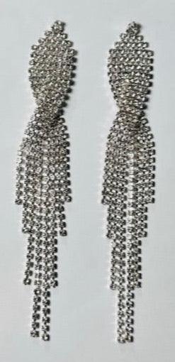 Crystal Long Tassel Drop Earrings | Fashionable Party Earrings - Dhalfashionistt