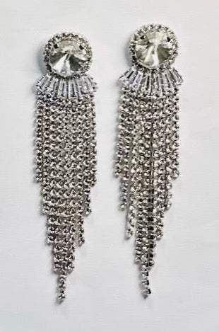 Crystal Long Tassel Drop Earrings | Trendy Fashion Jewelry - Dhalfashionistt