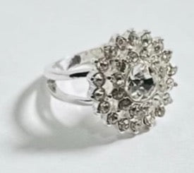 Crystal Silver Diamond Ring |Special Occasion Rings - Dhalfashionistt