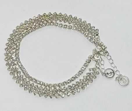 Crystal Two Row Anklet | Fashion Jewelry Store - Dhalfashionistt