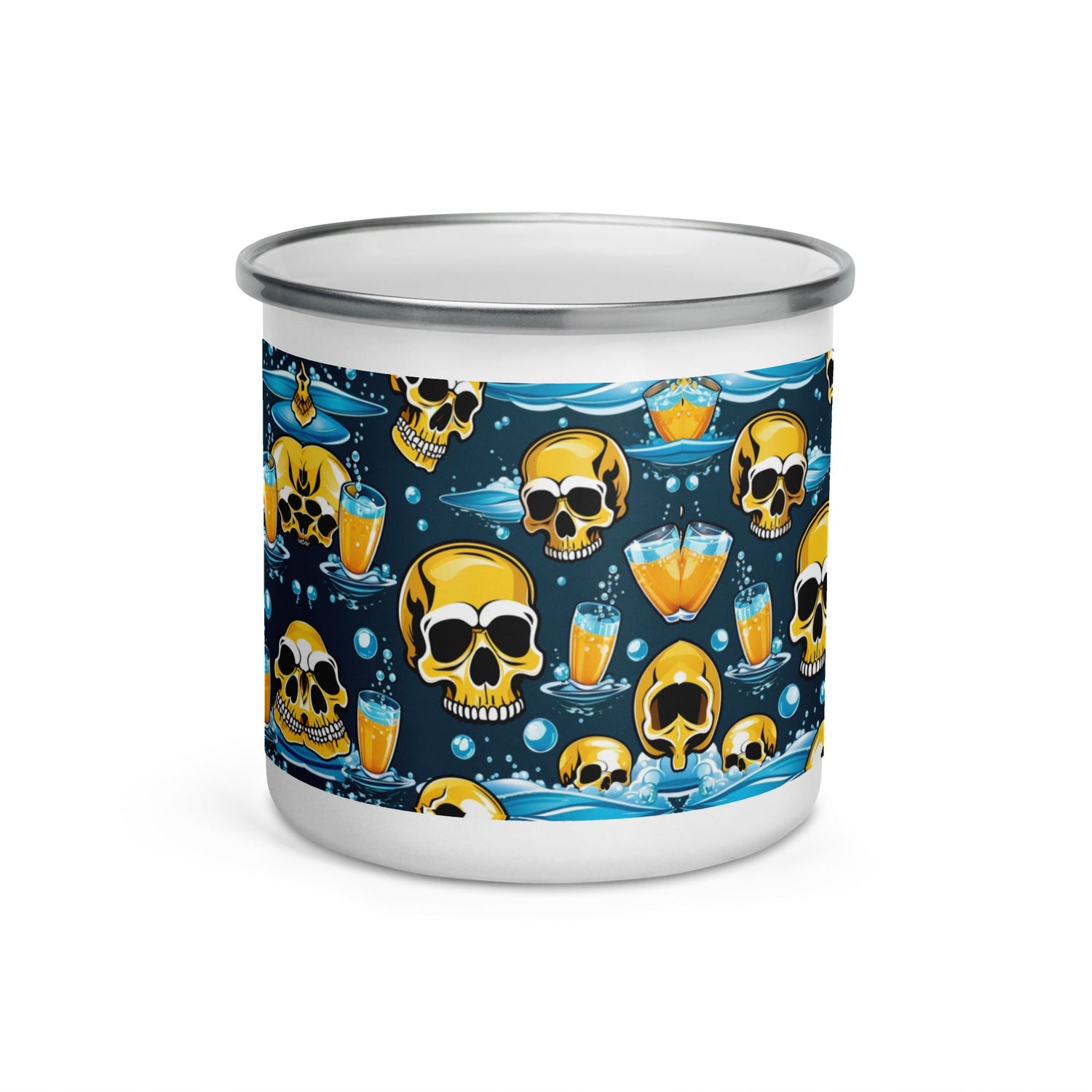 Delightful Skull Coffee and Tee Enamel Mug | Unique Camper Mug - Dhalfashionistt