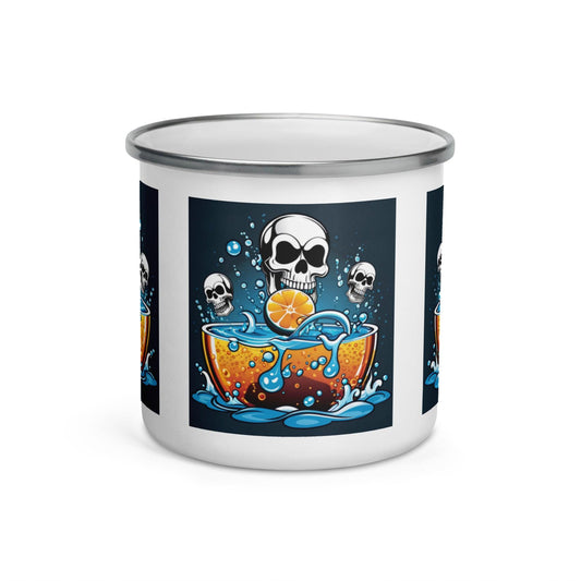 Effervescent Skull Coffee and Tee Enamel Mug | Unique Camper Mug - Dhalfashionistt