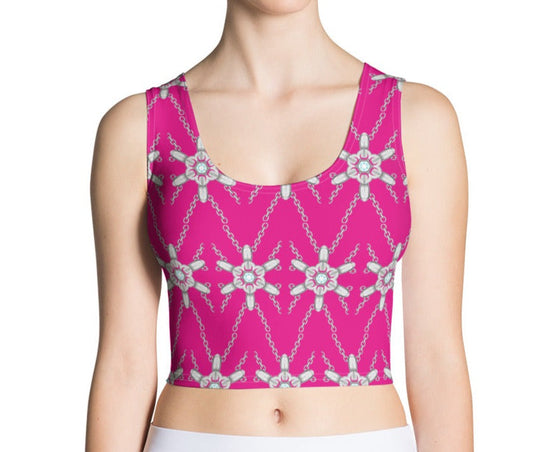 Elevate Your Look with a Unique Chain Pattern Magenta Crop Top - Dhalfashionistt