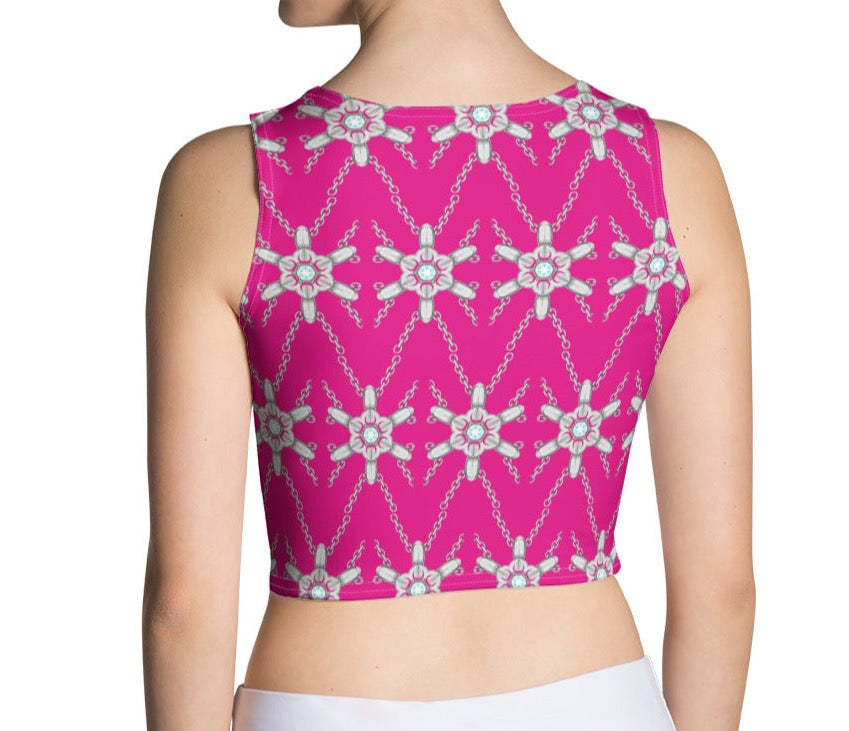 Elevate Your Look with a Unique Chain Pattern Magenta Crop Top - Dhalfashionistt