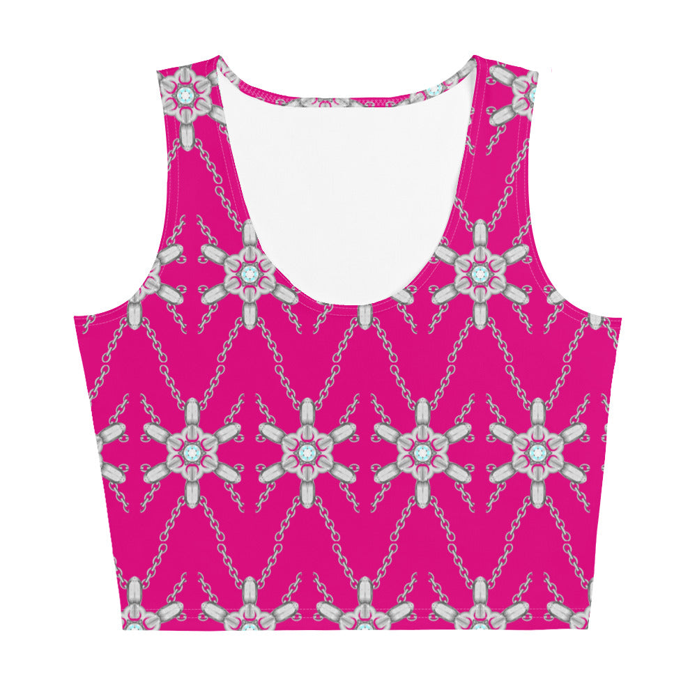 Elevate Your Look with a Unique Chain Pattern Magenta Crop Top - Dhalfashionistt