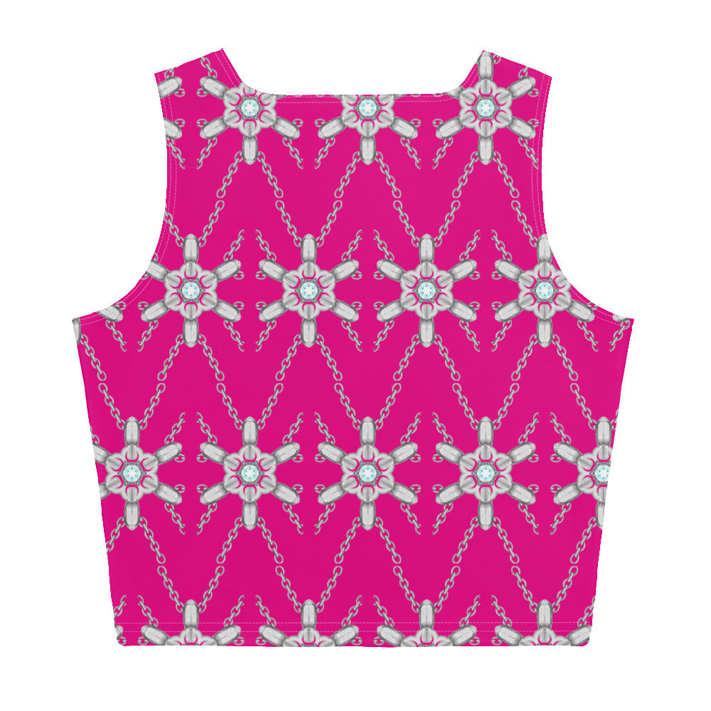 Elevate Your Look with a Unique Chain Pattern Magenta Crop Top - Dhalfashionistt