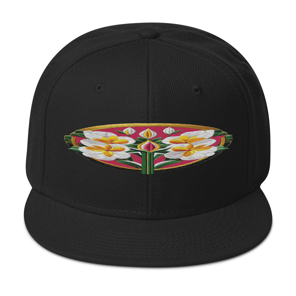 Embrace Nature's Beauty with the Realistic Flower Altarpiece Snapback Hat - Dhalfashionistt