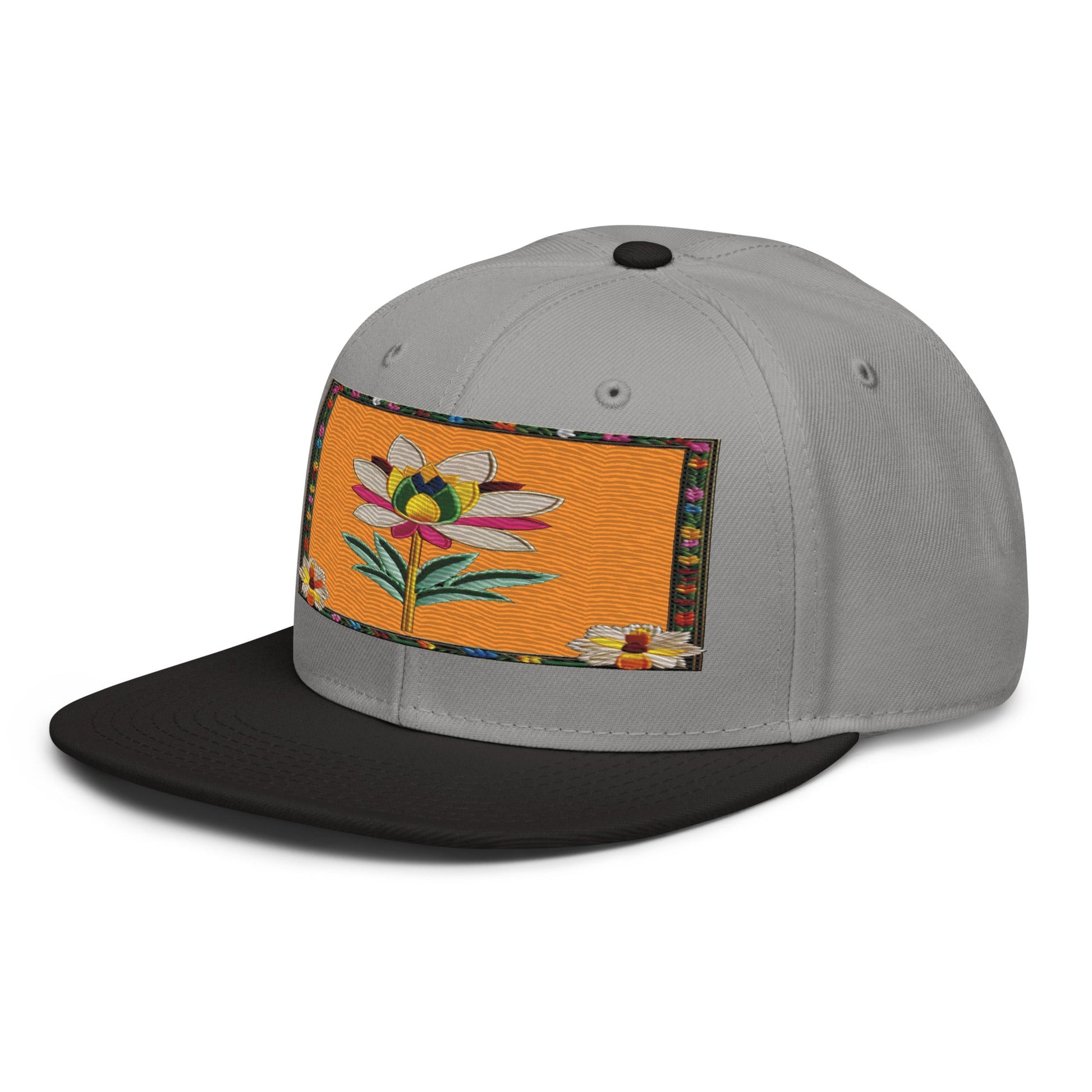 Floral Chic: Realistic Flower Altarpiece Snapback Hat for Effortlessly Stylish Looks - Dhalfashionistt