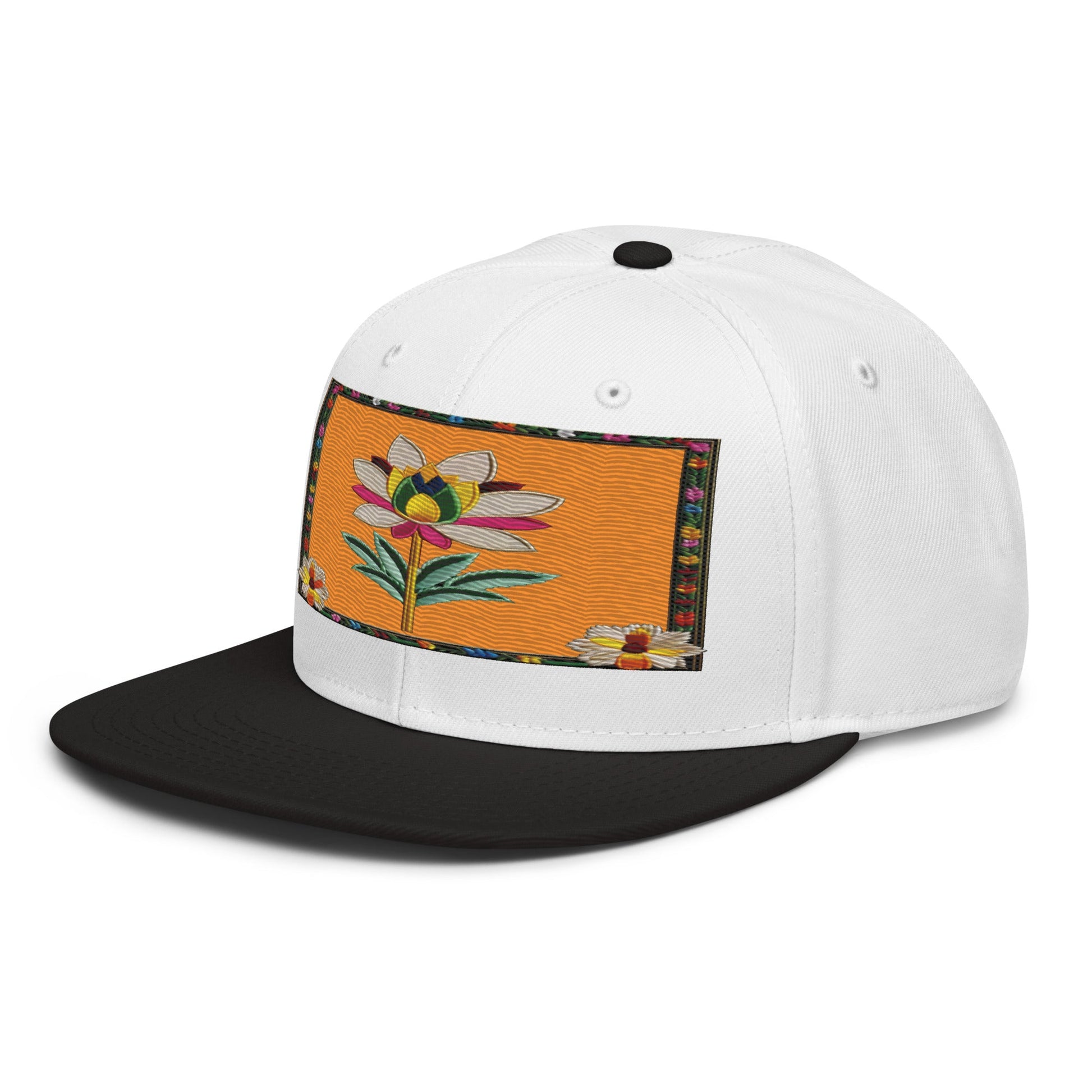 Floral Chic: Realistic Flower Altarpiece Snapback Hat for Effortlessly Stylish Looks - Dhalfashionistt