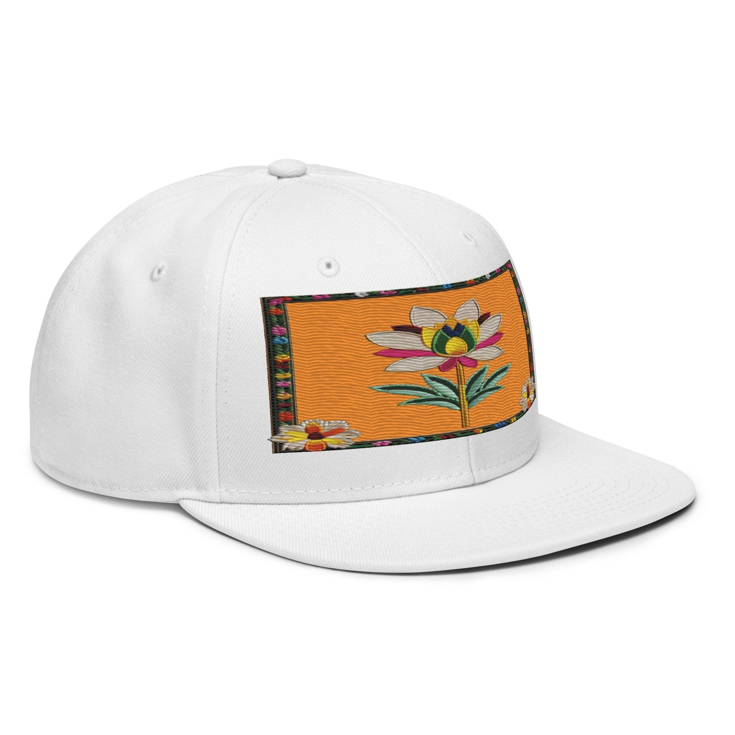 Floral Chic: Realistic Flower Altarpiece Snapback Hat for Effortlessly Stylish Looks - Dhalfashionistt