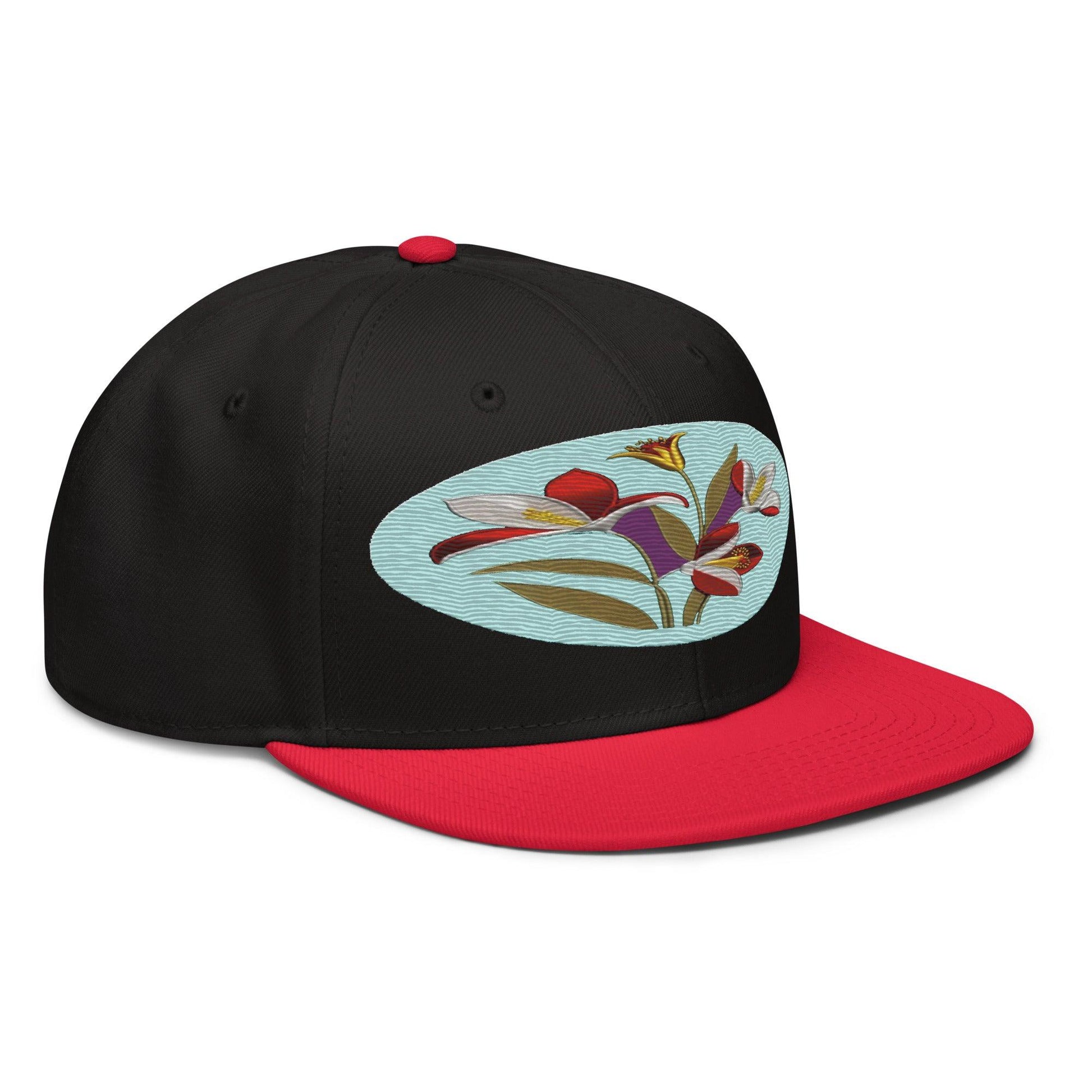 Floral Fantasy: Realistic Flower Altarpiece Snapback Hat for a Whimsical Look - Dhalfashionistt