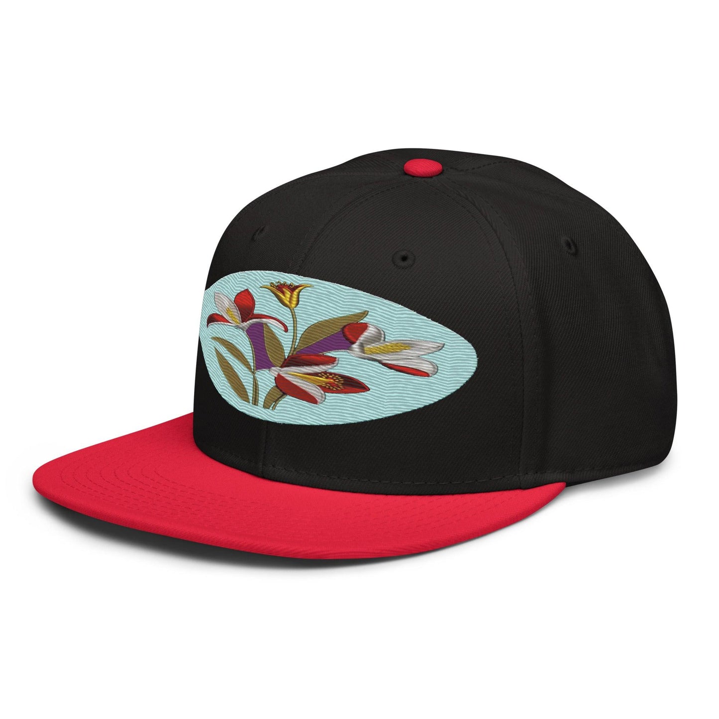 Floral Fantasy: Realistic Flower Altarpiece Snapback Hat for a Whimsical Look - Dhalfashionistt