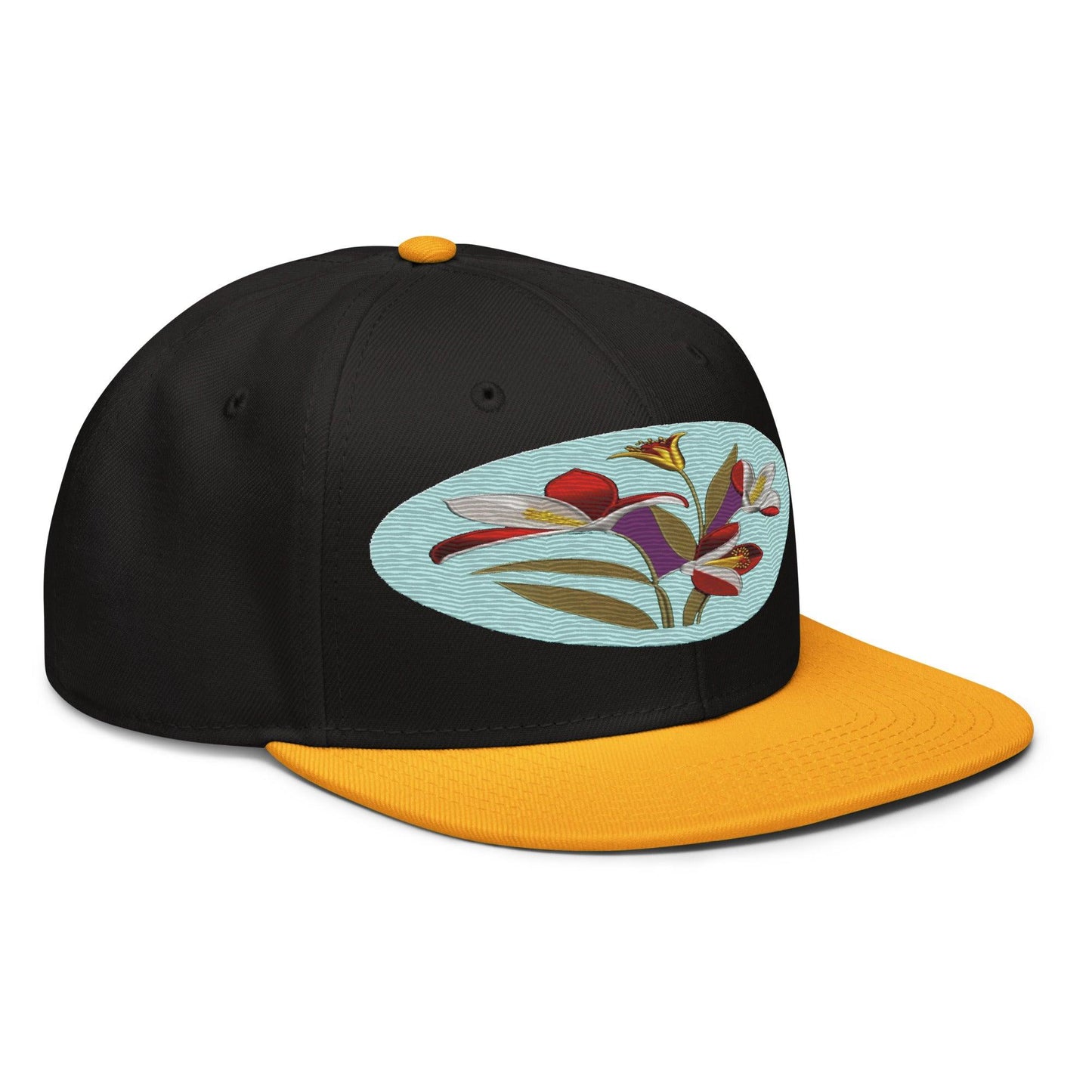 Floral Fantasy: Realistic Flower Altarpiece Snapback Hat for a Whimsical Look - Dhalfashionistt