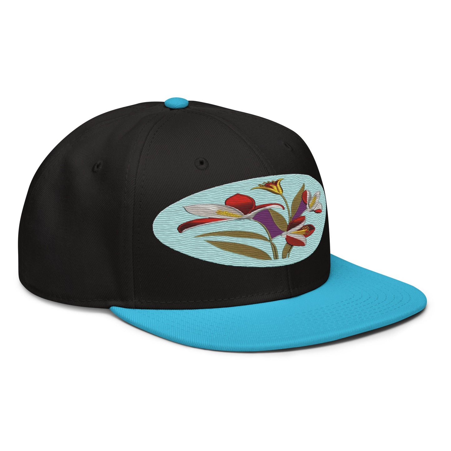 Floral Fantasy: Realistic Flower Altarpiece Snapback Hat for a Whimsical Look - Dhalfashionistt