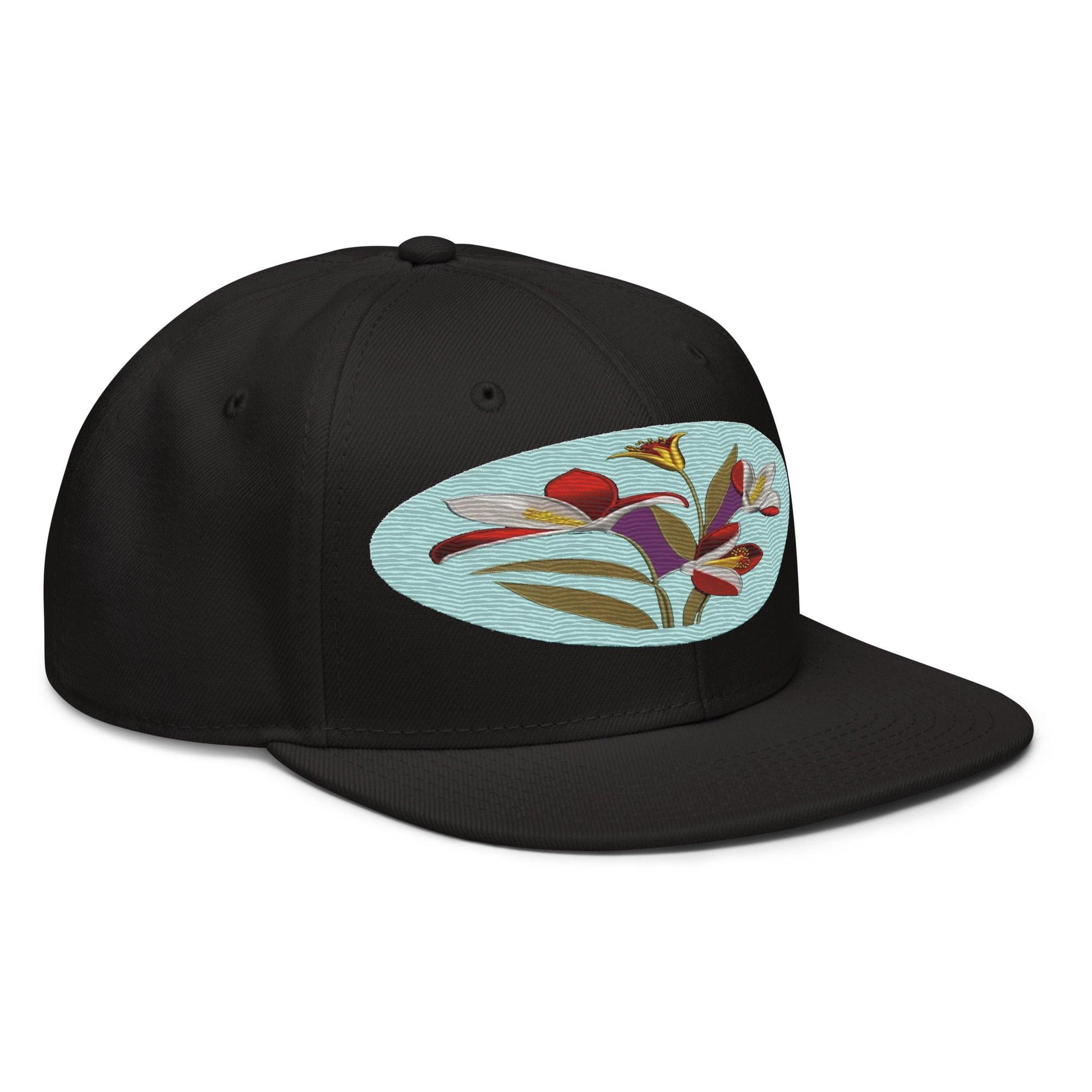 Floral Fantasy: Realistic Flower Altarpiece Snapback Hat for a Whimsical Look - Dhalfashionistt