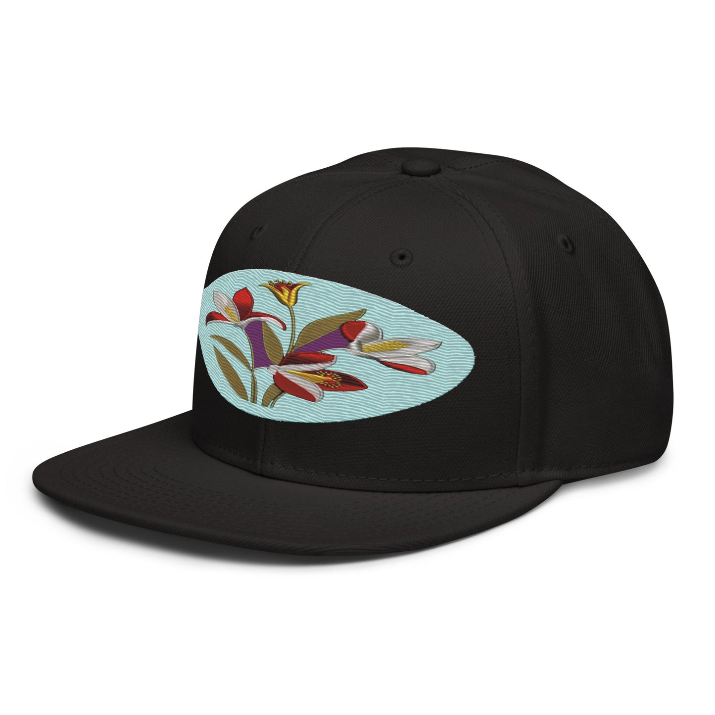 Floral Fantasy: Realistic Flower Altarpiece Snapback Hat for a Whimsical Look - Dhalfashionistt