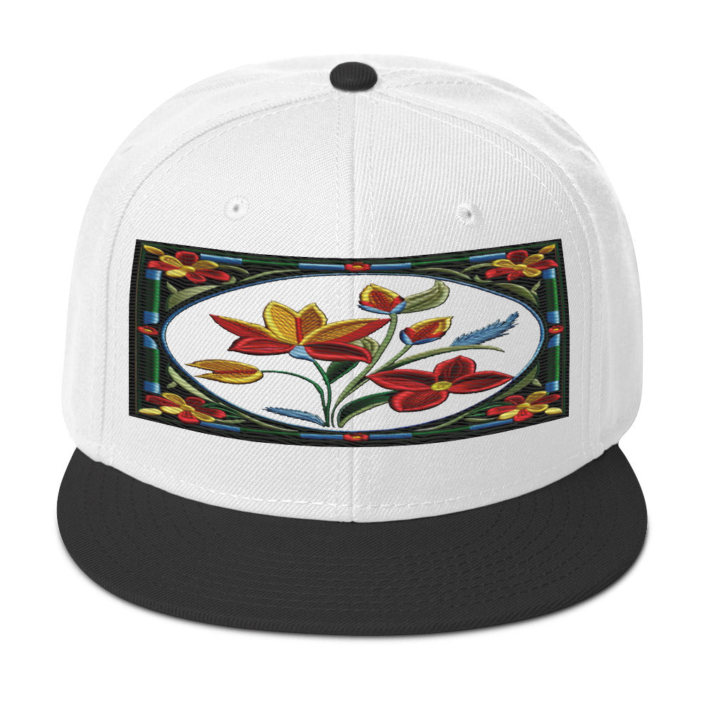 Floral Fusion: Realistic Flower Altarpiece Snapback Hat for a Unique Style - Dhalfashionistt